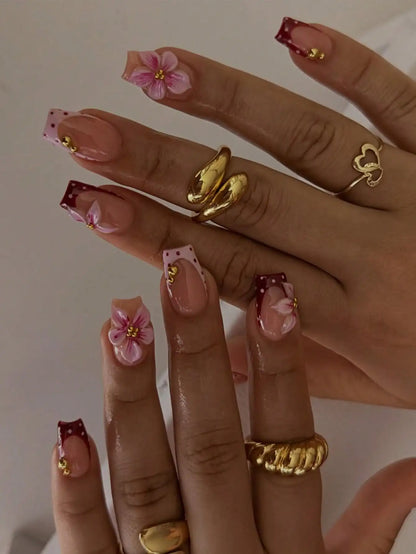 Square Color Press-On Nails