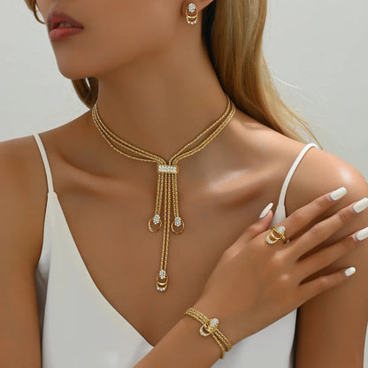 Bridal Jewelry Set Necklace Earrings Bracelet Ring