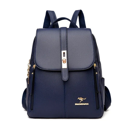 Women Leather School Bookbag