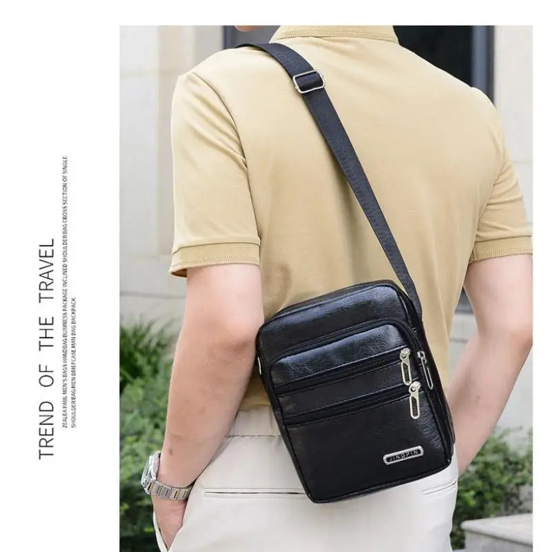 Split Leather Business Messenger Bag