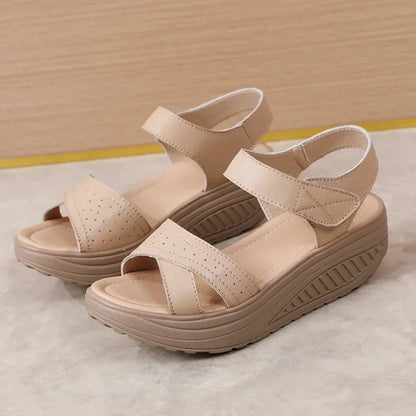 Buckle Wedge Sandals
