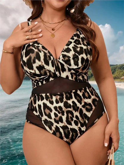 L-5XL Plus Size Printed Bikini Set