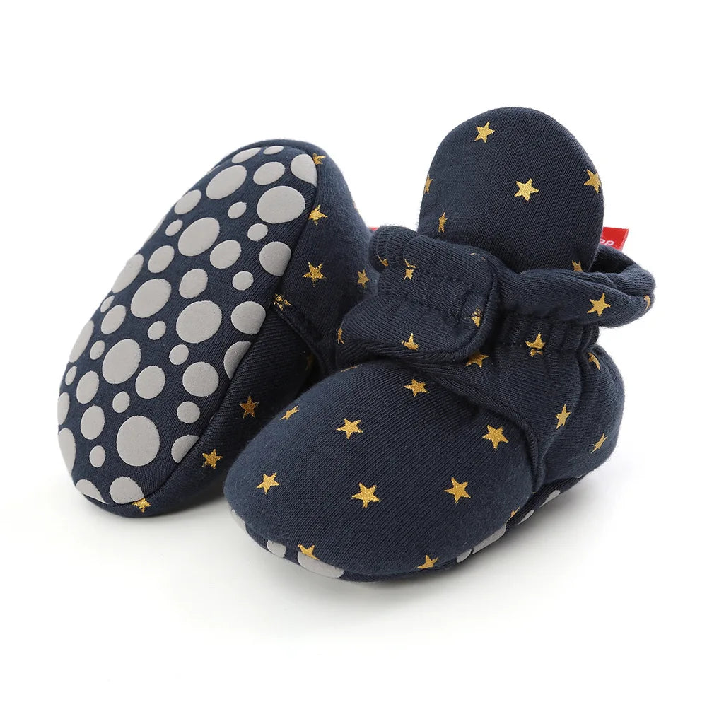 Star Checkered Baby Booties
