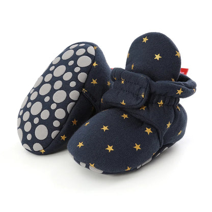 Star Checkered Baby Booties