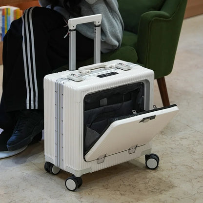 Front-Pocket Aluminum Frame Suitcase