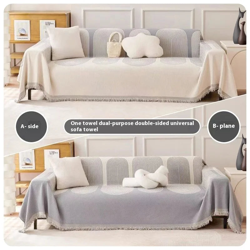 Chenille Tassel Sofa Cover