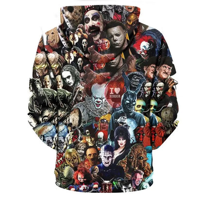 3D Printed Horror Hoodies