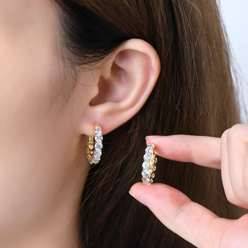 Moissanite Hoop Earrings