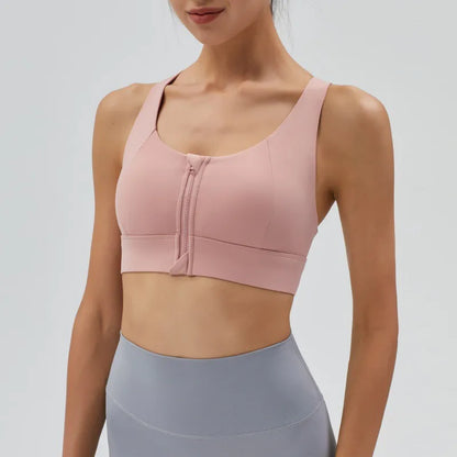 Front-Zip Shockproof Sports Bra