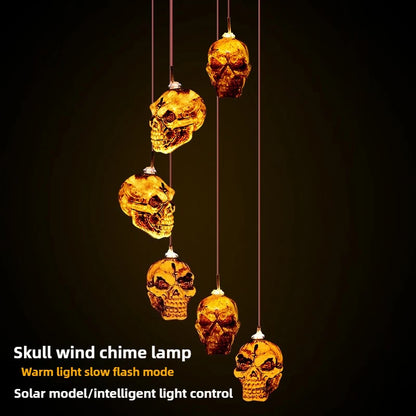 Solar Skull and Pumpkin String Lights
