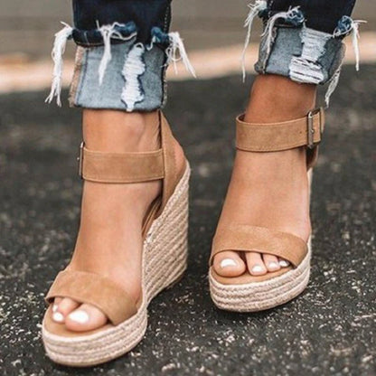 Peep Toe Wedge Sandals
