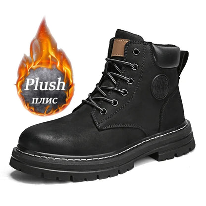High-Top Lace-Up Ankle Boots