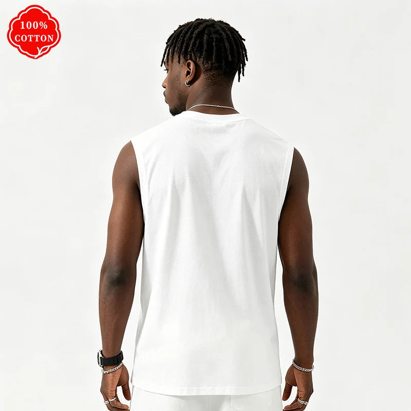 Cotton Houston Print Sleeveless Vest