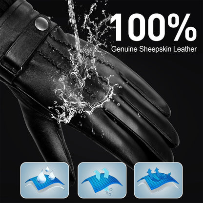 Sheepskin Leather Winter Gloves