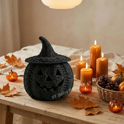 Wicker Pumpkin Lantern Storage Box