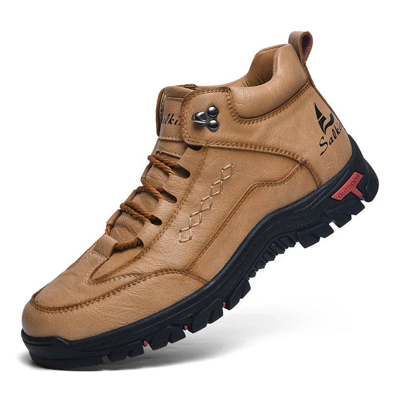 Thick-Sole Round-Toe Hiking Boots