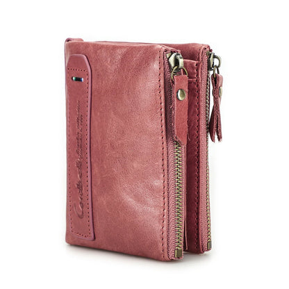 Zipper Leather Wallet