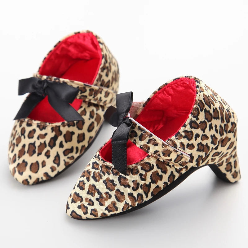 Leopard Bow Baby Dress Shoes