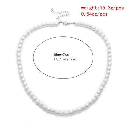 Pearl Round Iron Choker Necklace Party