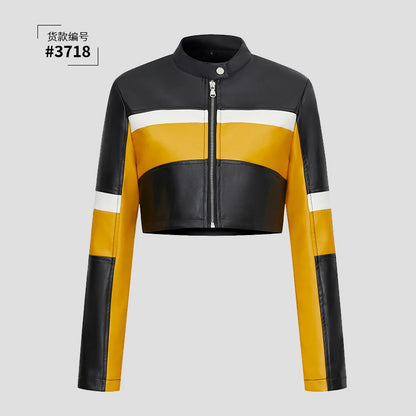 Short PU Leather Biker Jacket