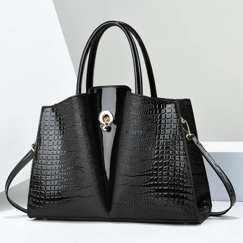 Polyester Solid Zipper Tote Bag