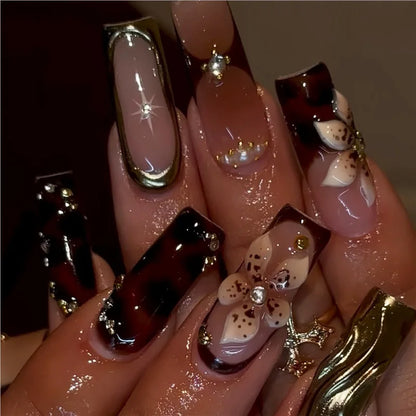 Leopard Cherry Press-On Nails