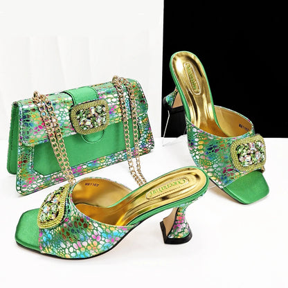 Queena Yan Italian Pink Rhinestone Heels