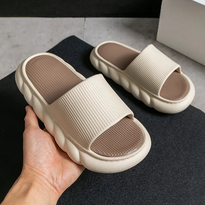 Wearing Thick Soled Slippers