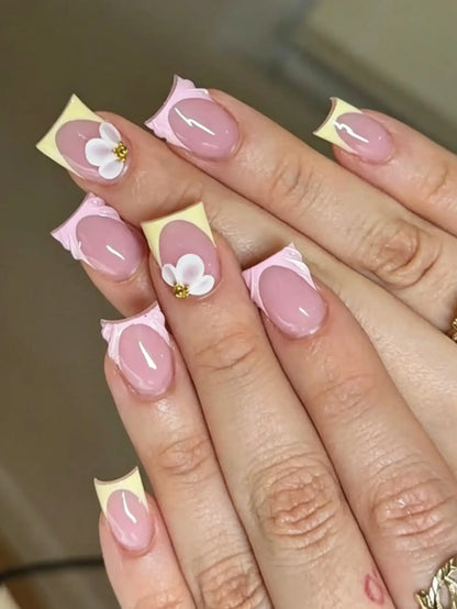 Square Color Press-On Nails