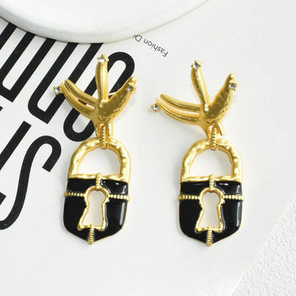 Lock Drop Earrings