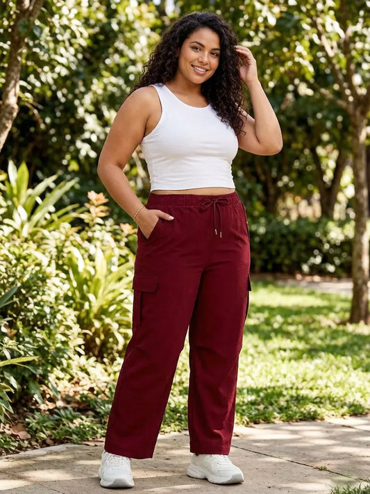 Plus Size Straight Cargo Pants