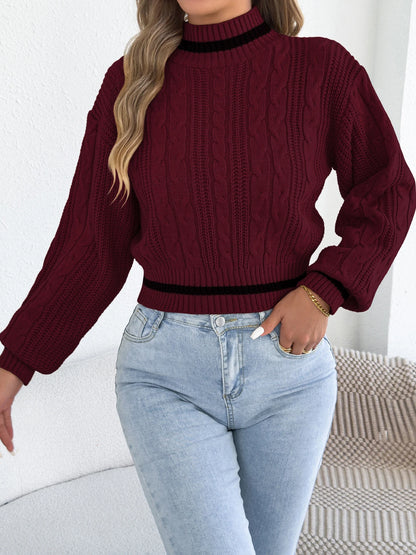Striped Twist-Knit Sweater