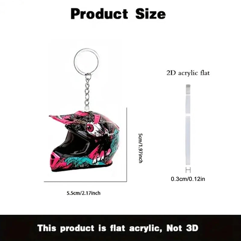 Keychain Helmet 2D Flat Stereo