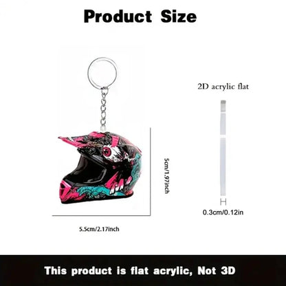 Keychain Helmet 2D Flat Stereo