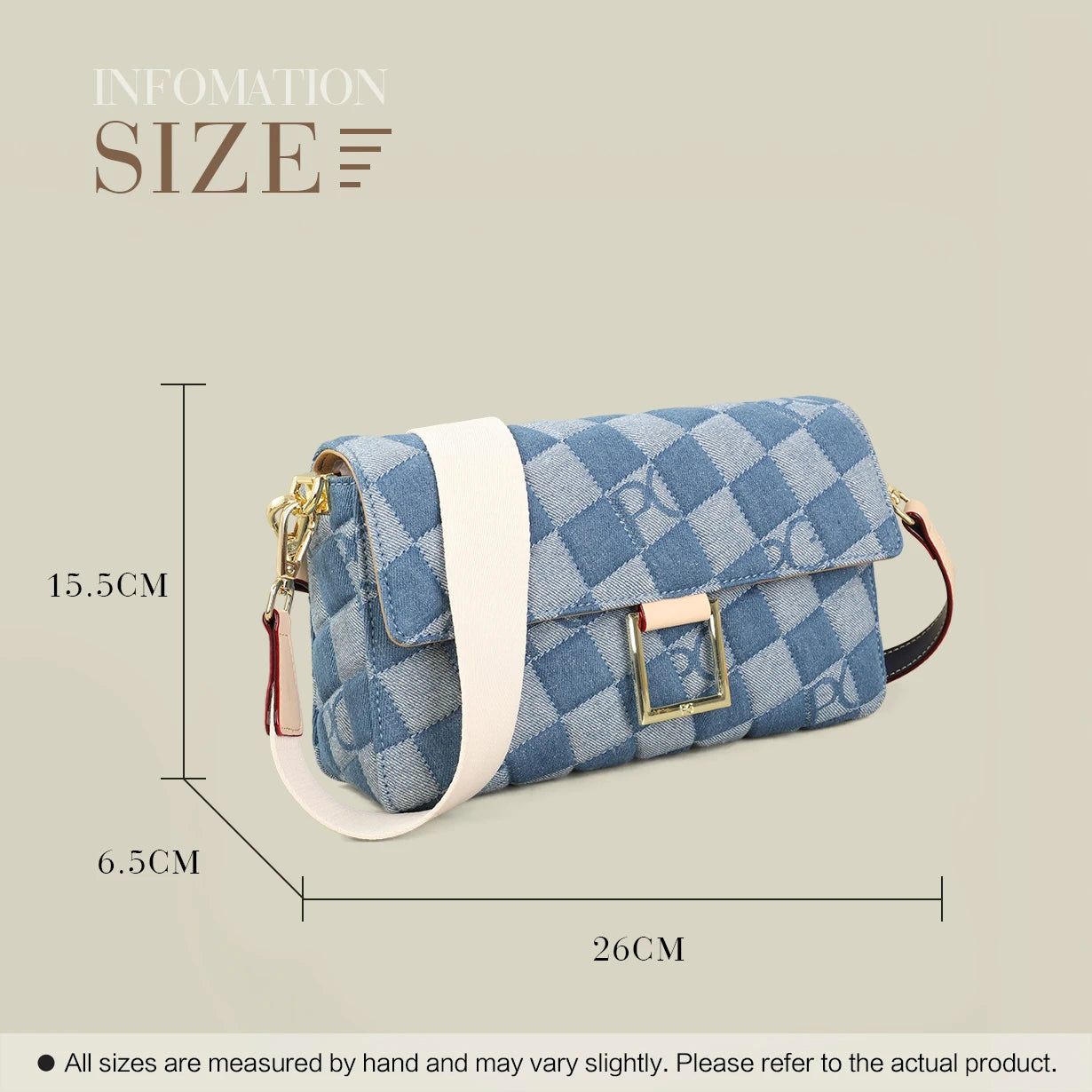Cotton Letter Print Satchel