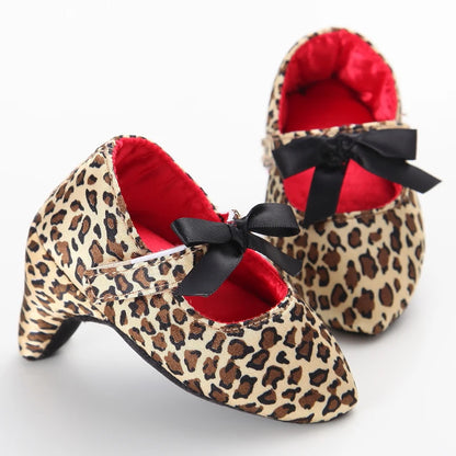 Leopard Bow Baby Dress Shoes