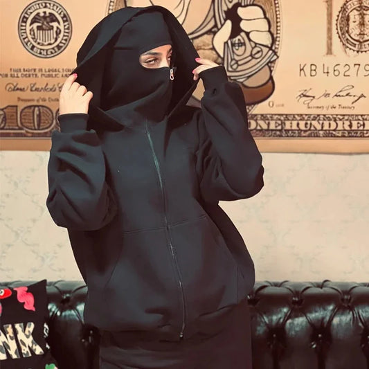 Gothic Balaclava Zip Hoodie