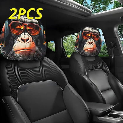Scary Face Car Headrest Cover