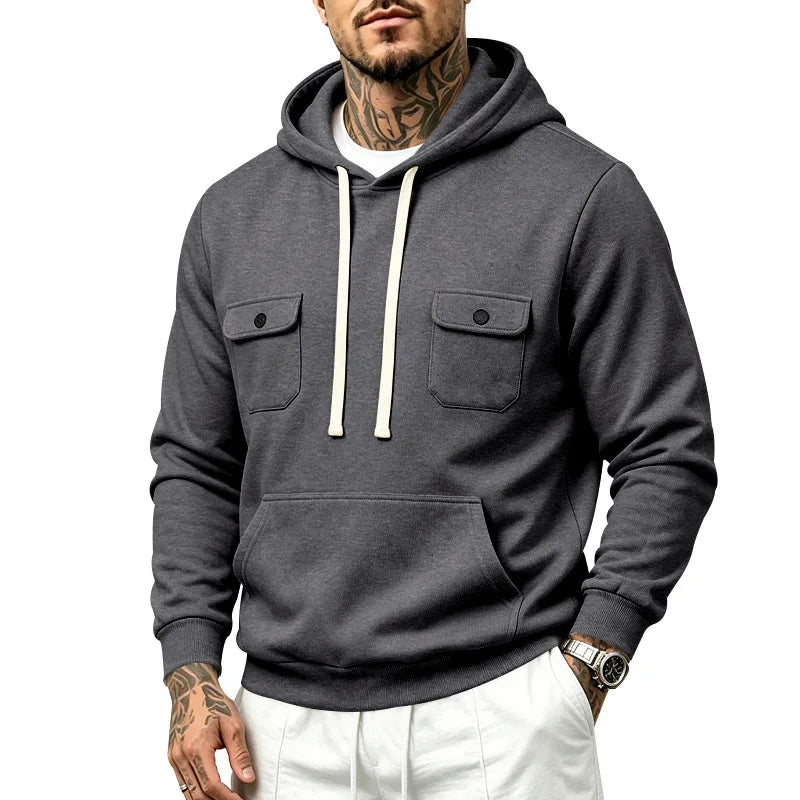 Drawstring Pullover Fleece Hoodie