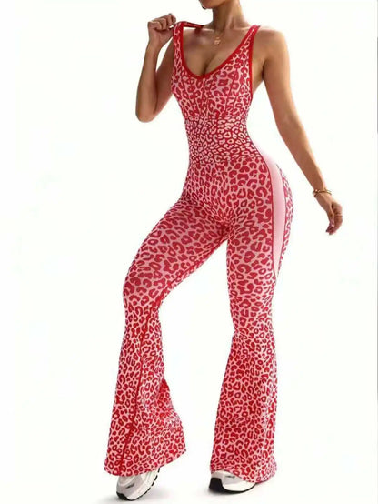 Leopard Flare Jumpsuit