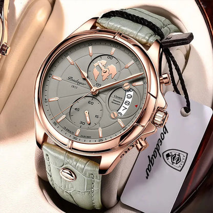 Chronograph Leather Strap Watch