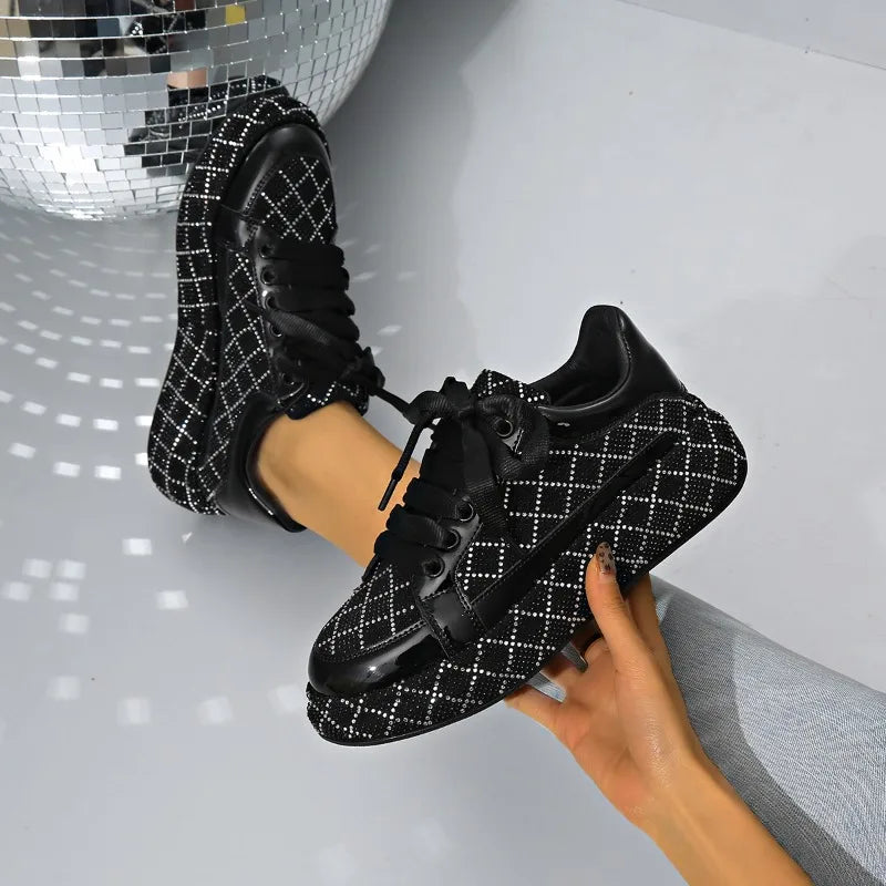 Rhinestone Platform Sneakers