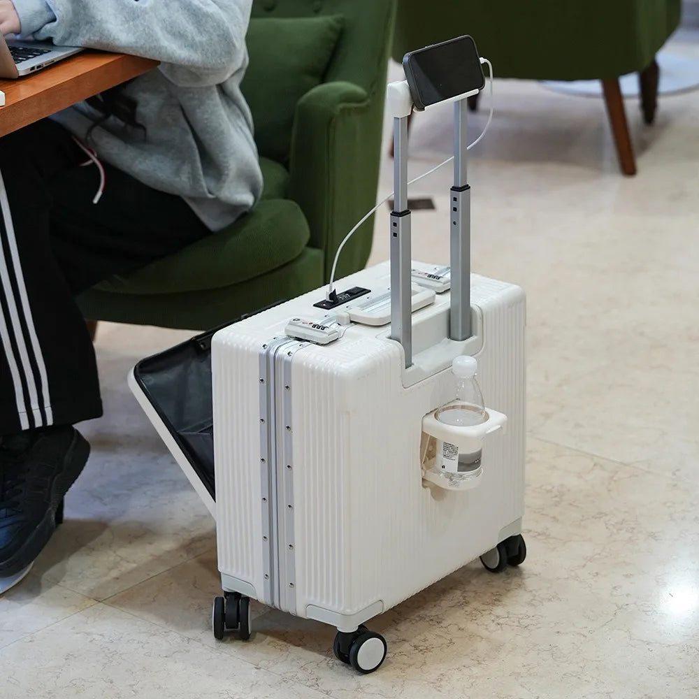 Front-Pocket Aluminum Frame Suitcase