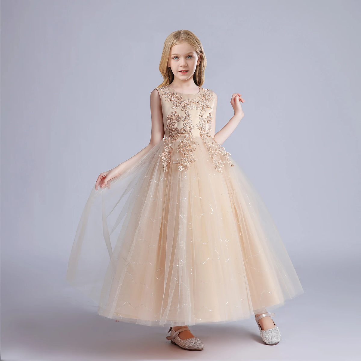 Sequin Ball Gown Flower Girl Dress