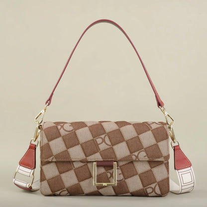 Cotton Letter Print Satchel