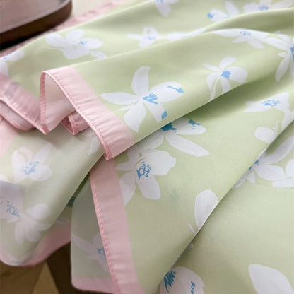 Square Silk Floral Scarf