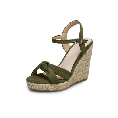 Velvet Wedge Sandals – Super High 11 cm Heel