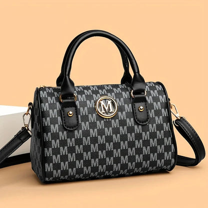 Women’s Alphabet Shoulder Bag with Golden “M” Logo