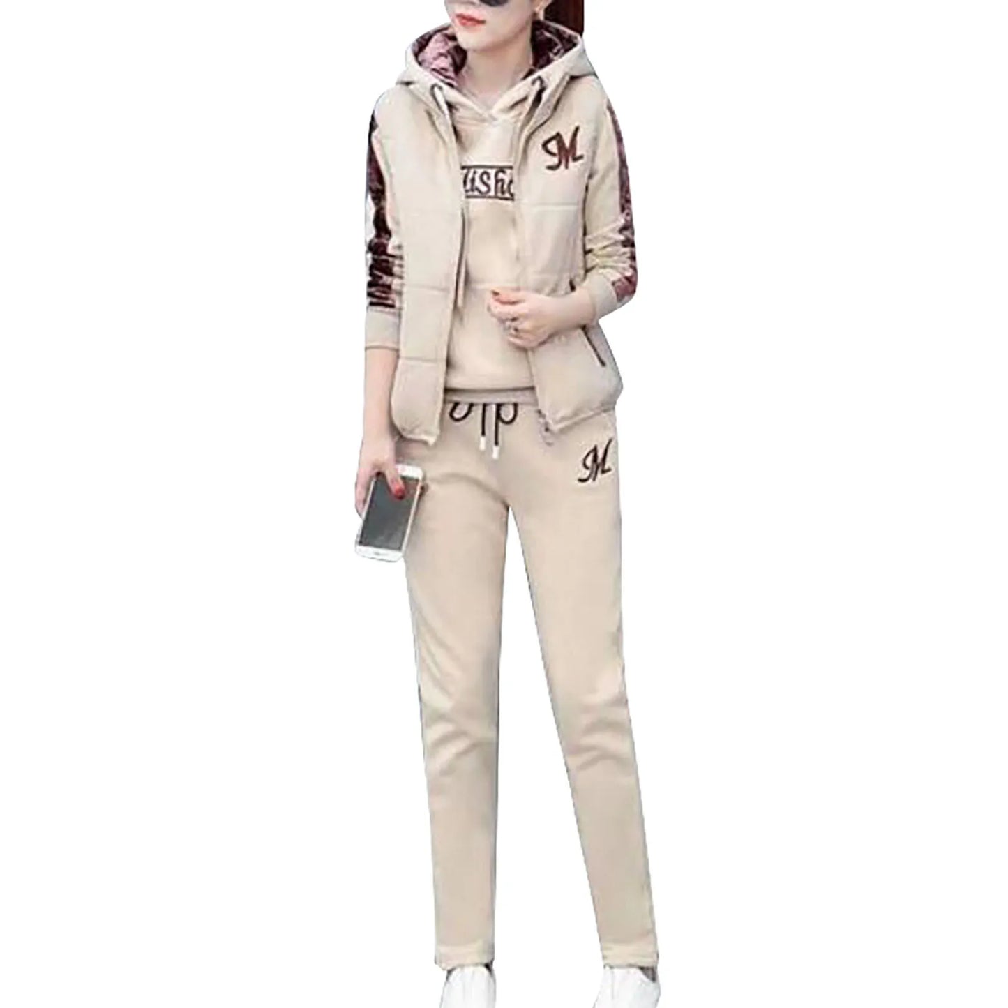 Women 3-Piece Thickened Tracksuit Set