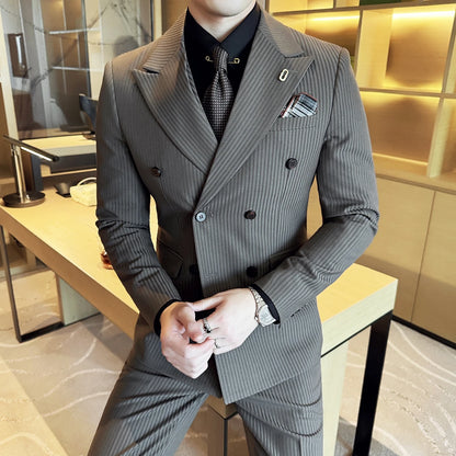 Pants Vest Stripe High Suit